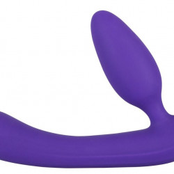 Фиолетовый безремневой страпон с двумя пробками Triple Teaser